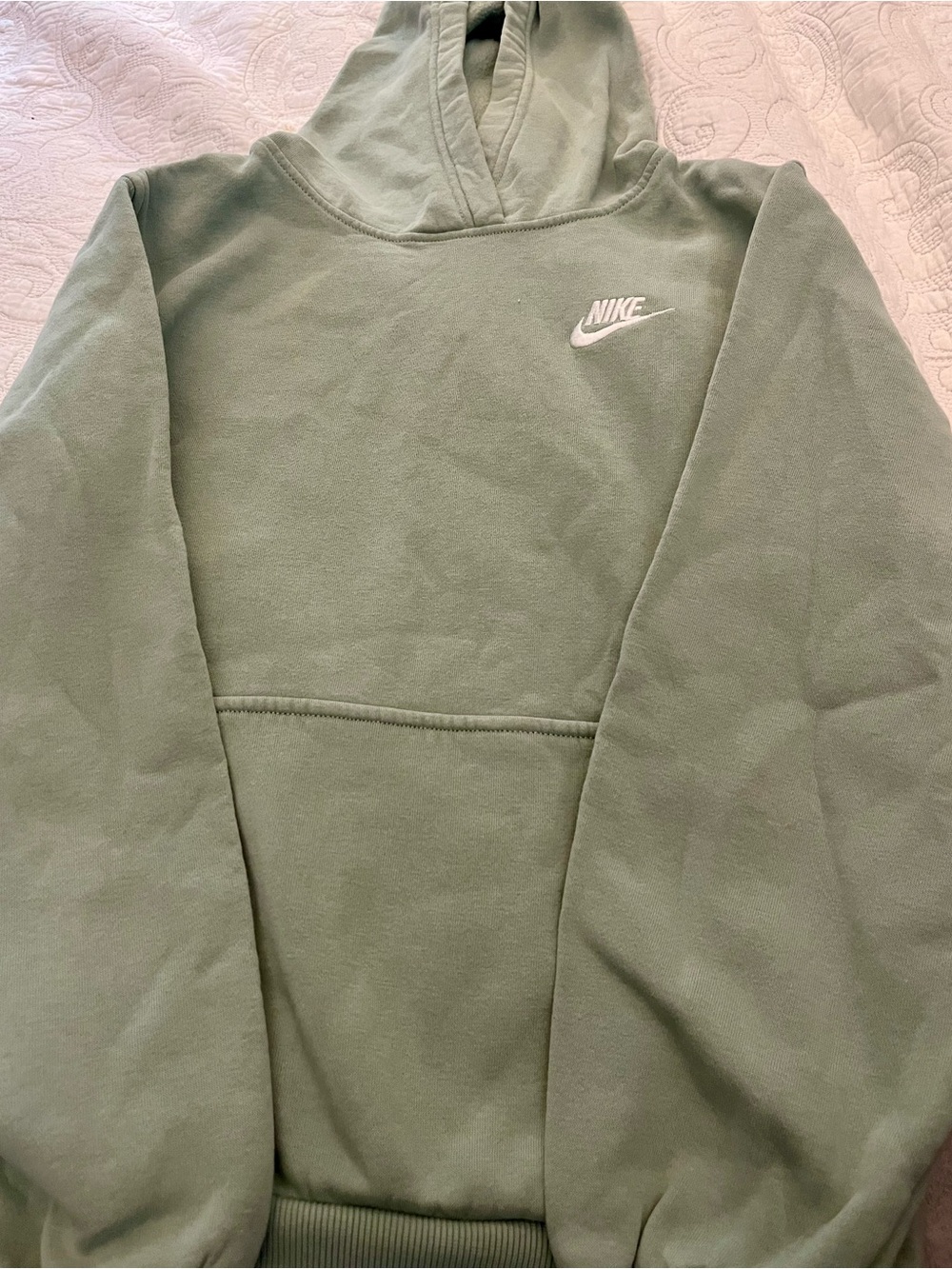🌿 🍁 Nike Sage Green Pullover Hoodie with Swoosh Youth Large